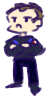 Short chibi Rodney is mad.